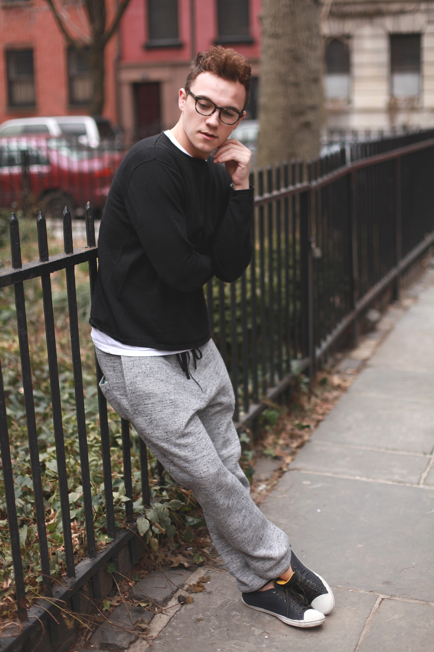 New York Men's Fashion Blog - Scout Sixteen / Isaora Sweatpants, Tretorn Sneakers, Warby Parker Glasses