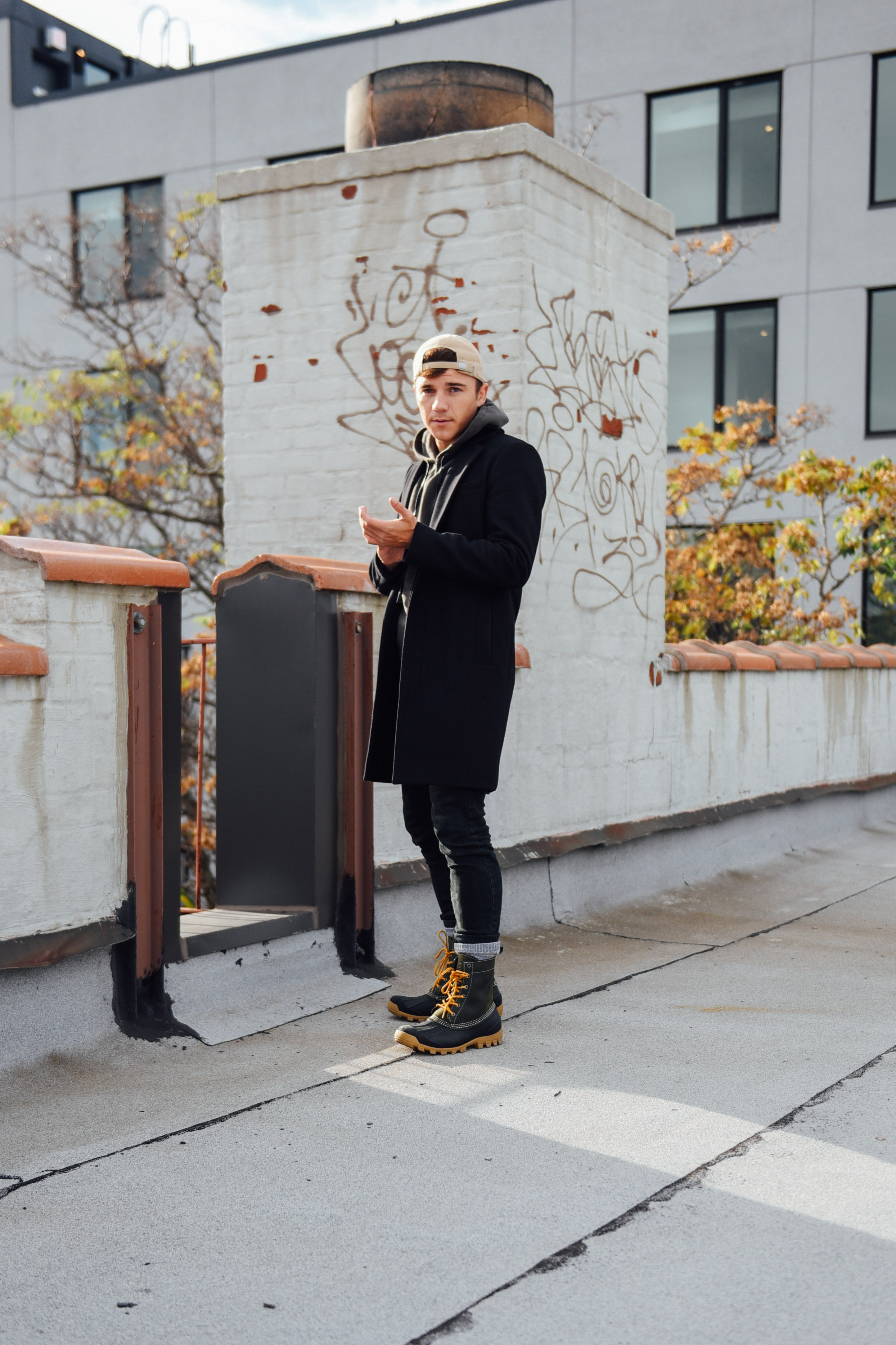 Men's Fashion and Lifestyle Blogger Justin Livingston wears Kamik Yukon 6 boots from Zappos in New York City