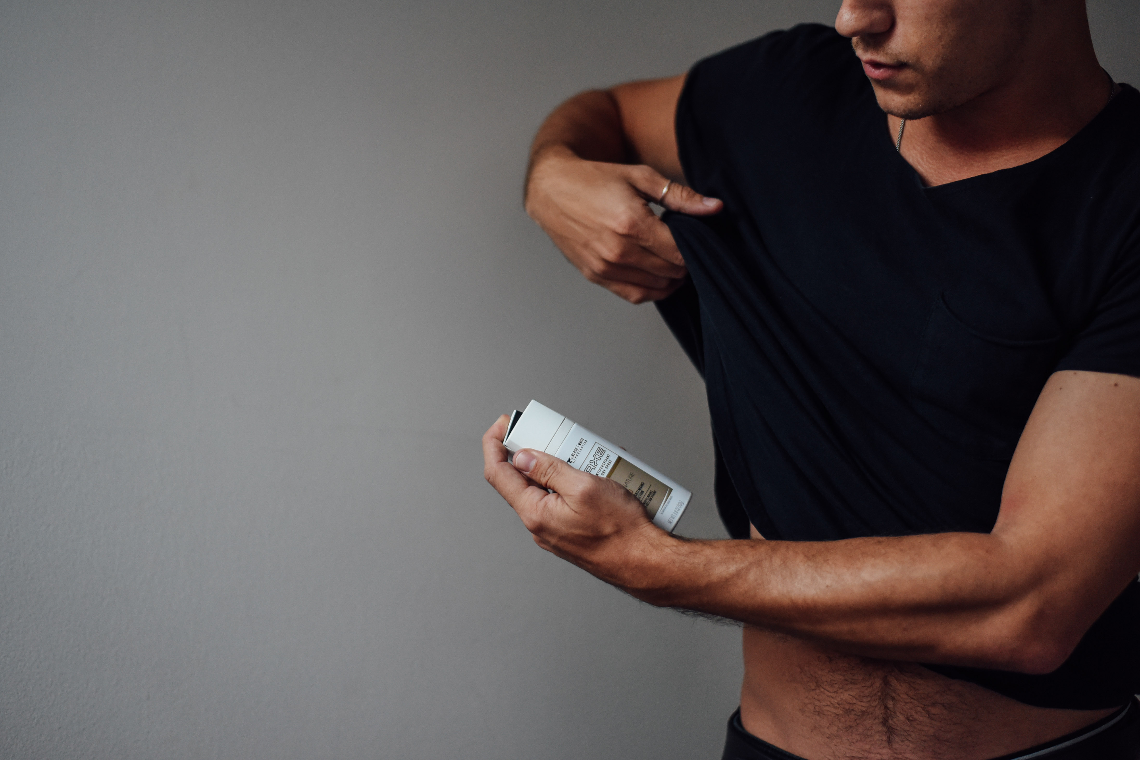 Menswear blogger Justin Livingston wears AXE Anti-Marks Deodorant