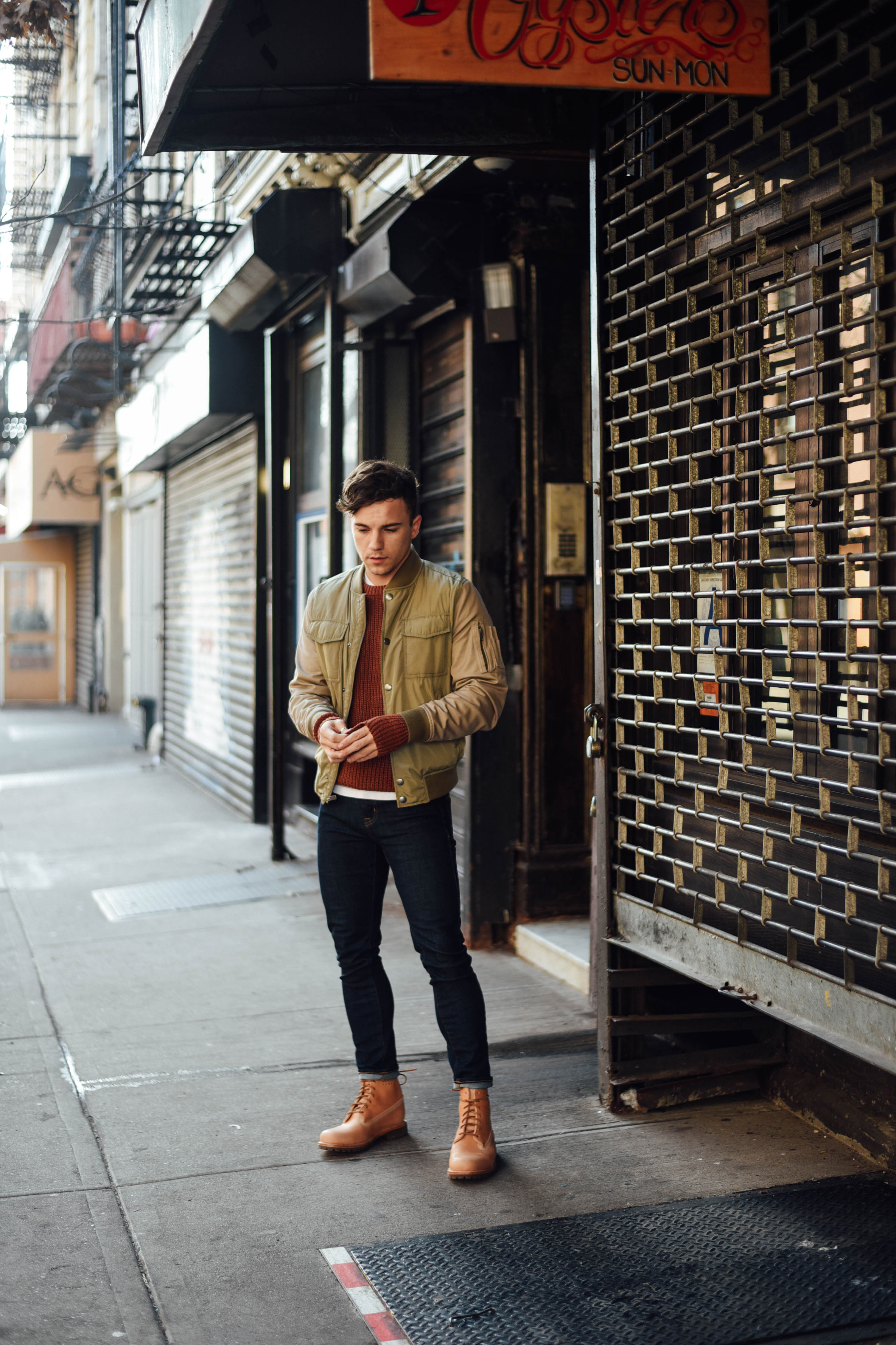 New York Men's Fashion Blogger Justin Livingston wearing the Timberland Bare Naked 6-Inch Premium Boots