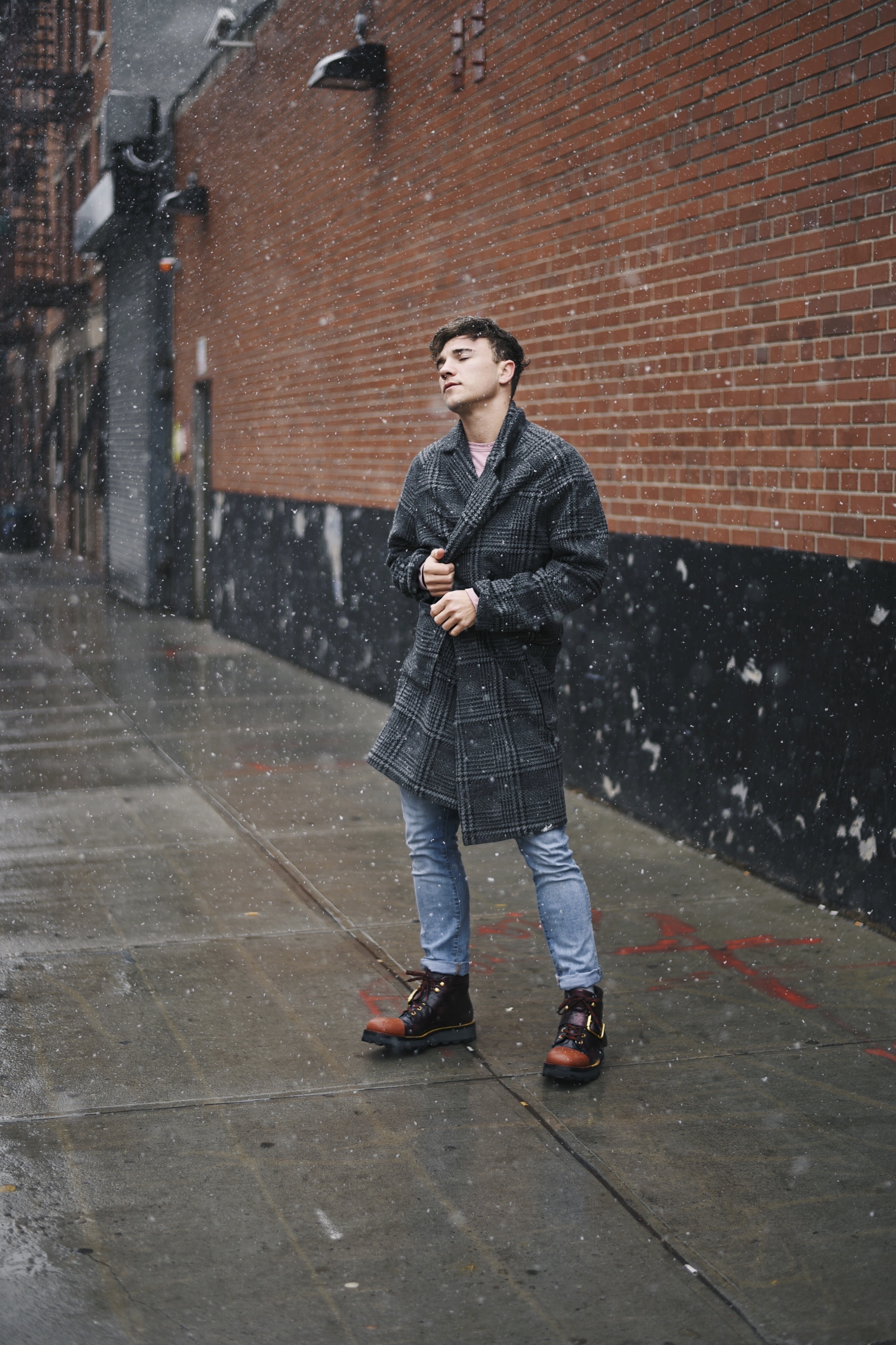 New York Men's Fashion Blogger Justin Livingston wears Prada Men's Hiking Boots with Buckle
