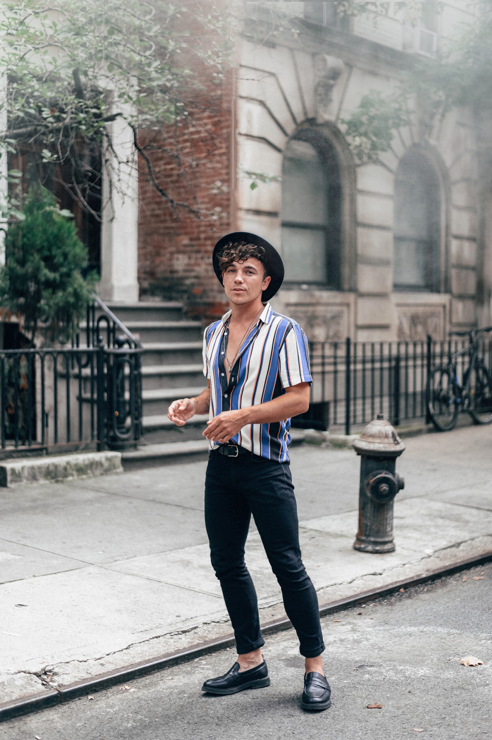Scout Sixteen - Justin Livingston Vertical Retro Striped Shirt New York City Men's Fashion