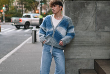 Scout Sixteen - Justin Livingston. Zara Blue Graphic Sweater. Amazon Fashion Blue Jeans. Atoms White Sneakers.