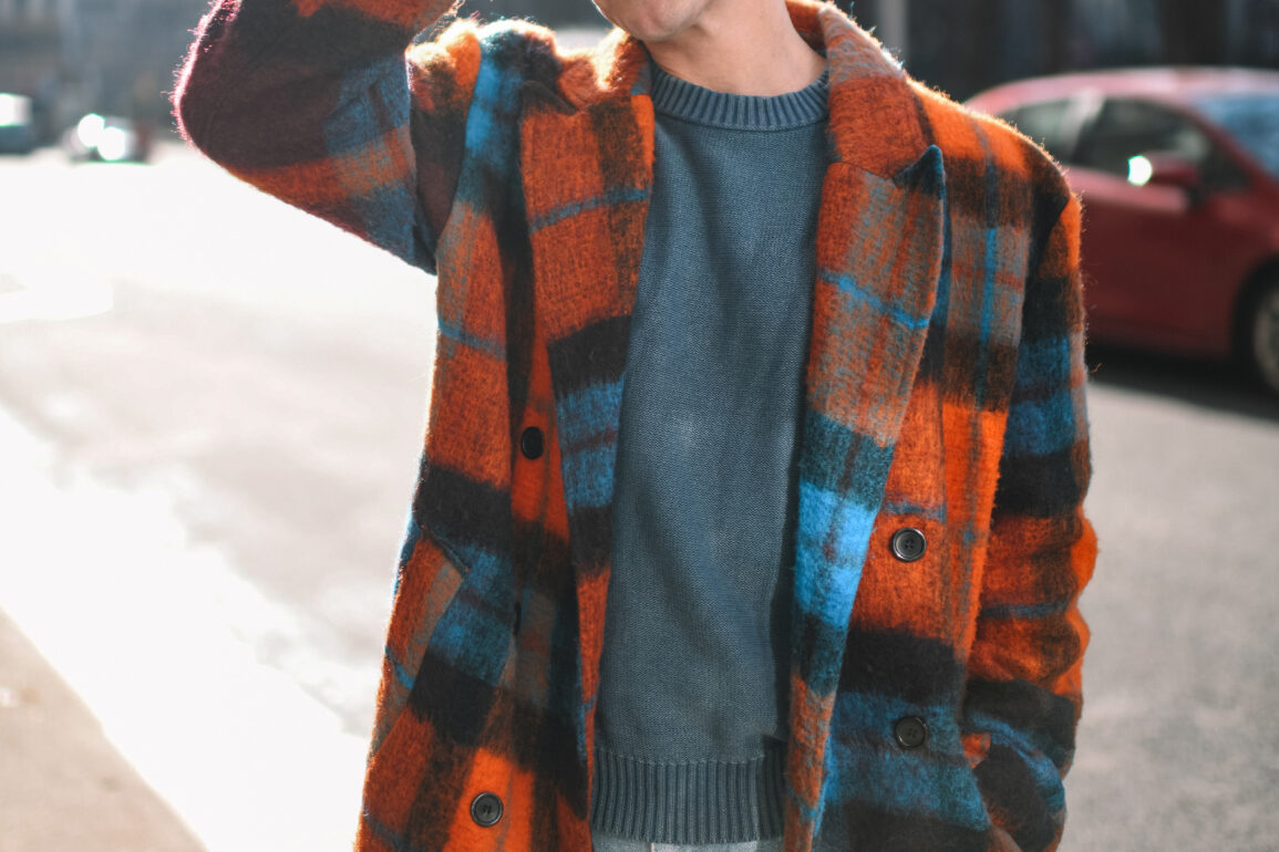 Scout Sixteen - Justin Livingston // Red Plaid Coat, NYC Men's Winter Fashion, Long Plaid Coat