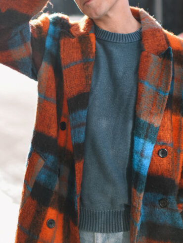 Scout Sixteen - Justin Livingston // Red Plaid Coat, NYC Men's Winter Fashion, Long Plaid Coat